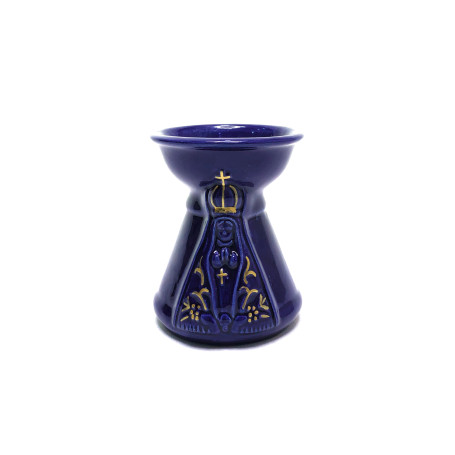 INCENSÁRIO - NOSSA SENHORA APARECIDA - CERÂMICA ESMALTADA