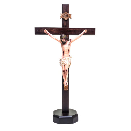 CRUCIFIXO DE MESA - JESUS EM POLIÉSTER - 53CM