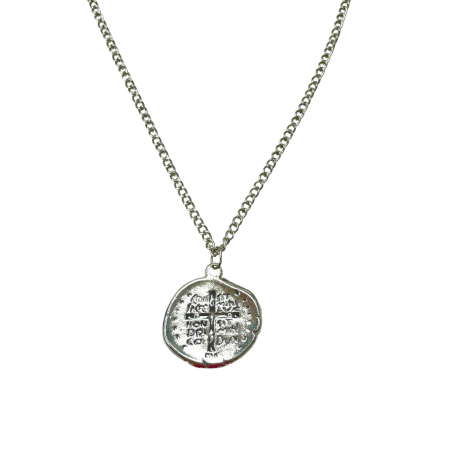 CORRENTE DE AÇO COM MEDALHA FRENTE E VERSO