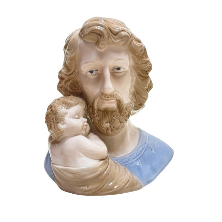 IMAGEM DE PORCELANA - SÃO JOSÉ - 30CM - COLORIDO