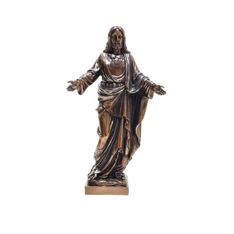 IMAGEM BRONZE - SAGRADO CORAÇÃO DE JESUS - 25,5CM