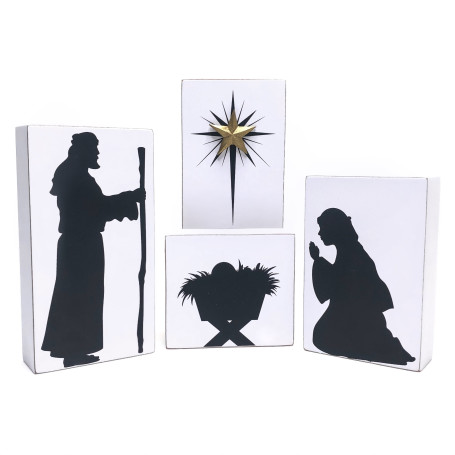 ENFEITE DE MESA - PRESÉPIO QUATRO PLACAS
