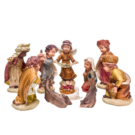 PRESÉPIO 11 PEÇAS - 19,5CM - ROSTO INFANTIL