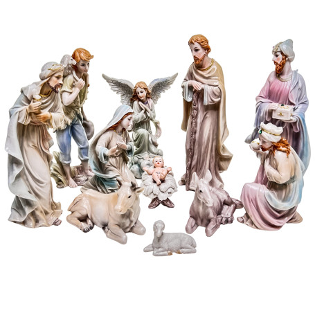 PRESÉPIO 11 PEÇAS - 28CM - IMITAÇÃO DE PORCELANA