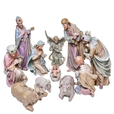 PRESÉPIO 11 PEÇAS - 43CM - IMITAÇÃO DE PORCELANA