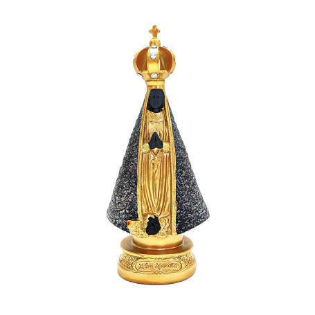 IMAGEM NOSSA SENHORA APARECIDA - DOURADO COM CHUMBO - 21CM