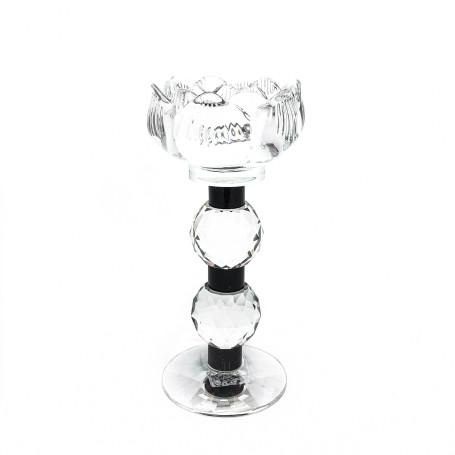 CASTIÇAL EM CRISTAL - FORMATO DE FLOR - 17CM