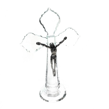CRUCIFIXO DE CRISTAL - 25CM