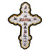 CRUZ DA VIDA DE JESUS - 40CM - CONTORNO ACRÍLICO DOURADO
