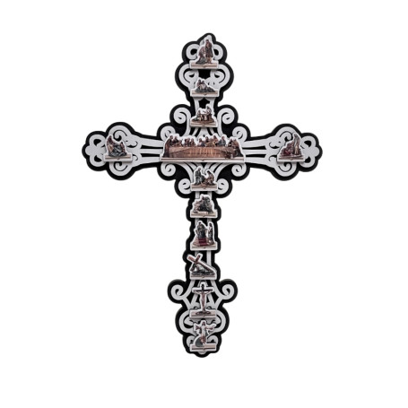 CRUZ DA VIDA DE JESUS - 30CM - 3D - BRANCA