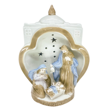 IMAGEM DE PORCELANA - LUMINOSA - SAGRADA FAMÍLIA - 23CM