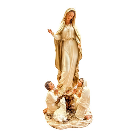 IMAGEM DE FÁTIMA COM PASTORINHOS - BARROCA - 30CM