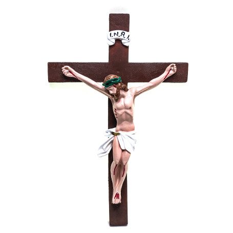 CRUCIFIXO DE PAREDE - BORRACHA - COLORIDO