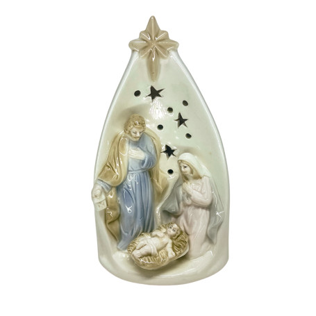 IMAGEM DE PORCELANA - LUMINOSA - SAGRADA FAMÍLIA - 18,5CM