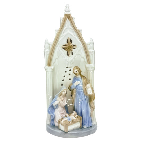 IMAGEM DE PORCELANA - LUMINOSA - SAGRADA FAMÍLIA - 31CM