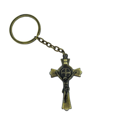 CHAVEIRO - CRUCIFIXO - SÃO BENTO - OURO VELHO