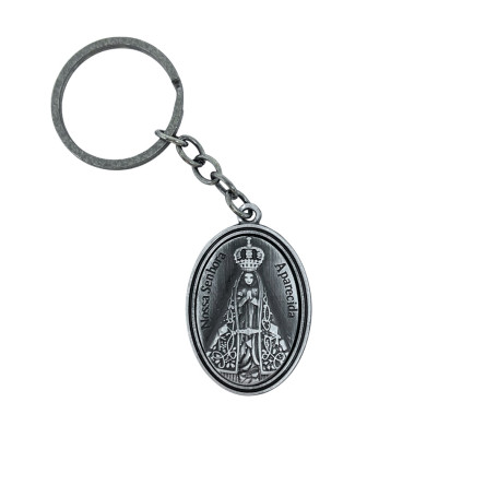 CHAVEIRO - MEDALHA DE NOSSA SENHORA APARECIDA - PRATA VELHA