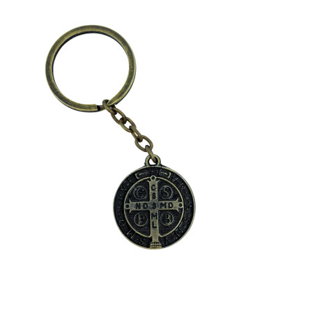 CHAVEIRO - MEDALHA DE SÃO BENTO - OURO VELHO