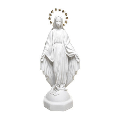 IMAGEM NOSSA SENHORA DAS GRAÇAS - MÁRMORE - 55CM - COROA DE ESTRELAS