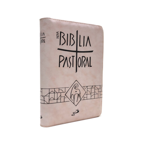 BÍBLIA PASTORAL - PAULUS - CAPA CREME - MÉDIA - ZÍPER