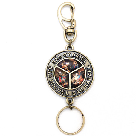 CHAVEIRO METAL DOURADO RESINADO - ARCANJOS 