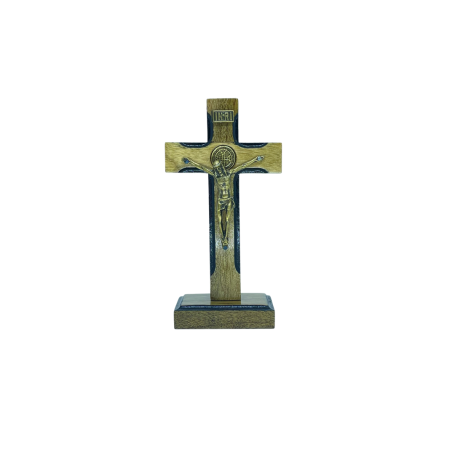 CRUCIFIXO DE MESA - SÃO BENTO - 14,5CM