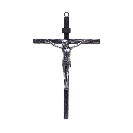 CRUCIFIXO DE PAREDE EM METAL - PRATA 9461PV