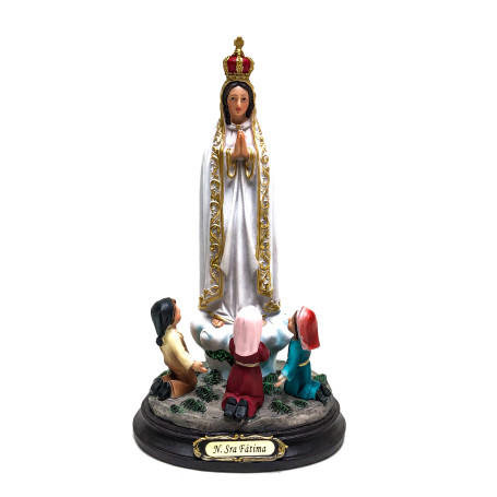 IMAGEM NOSSA SENHORA DE FÁTIMA COM PASTORINHOS - 21CM