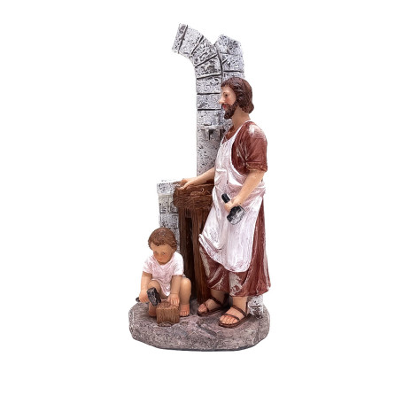 IMAGEM SÃO JOSÉ TRABALHADOR COM MENINO JESUS - 20CM