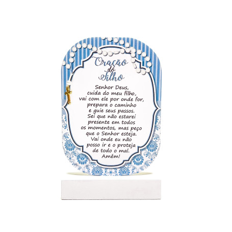 MADEIRINHA DE MESA - ORAÇÃO DO FILHO - AZUL