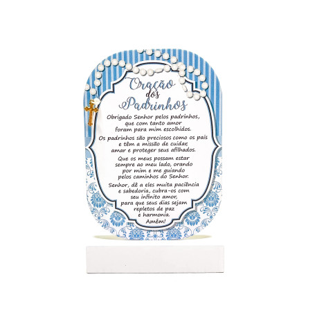 MADEIRINHA DE MESA - ORAÇÃO DOS PADRINHOS - AZUL
