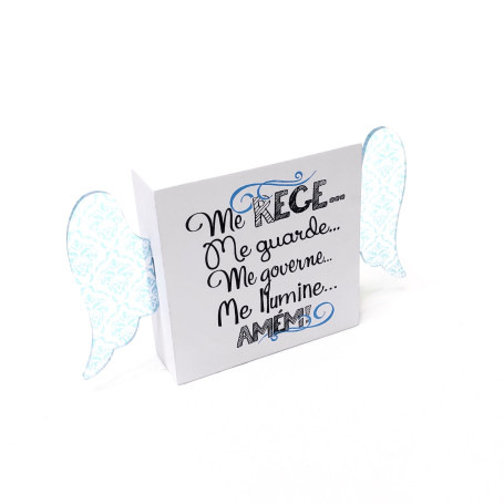 PLACA DE MESA COM ASAS - AZUL