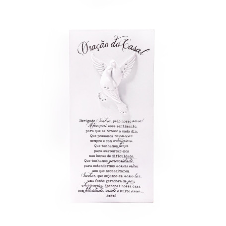 PLACA DE MESA COM ORAÇÃO DO CASAL
