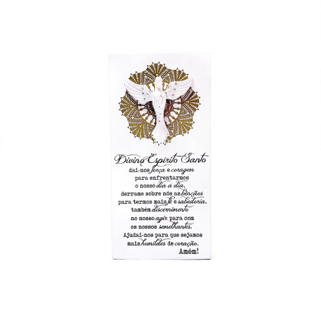 PLACA DE MESA COM ORAÇÃO DO DIVINO ESPÍRITO SANTO