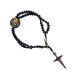 TERÇO DE PULSO EM CRISTAL - PADRE PIO - PRETO COM DOURADO
