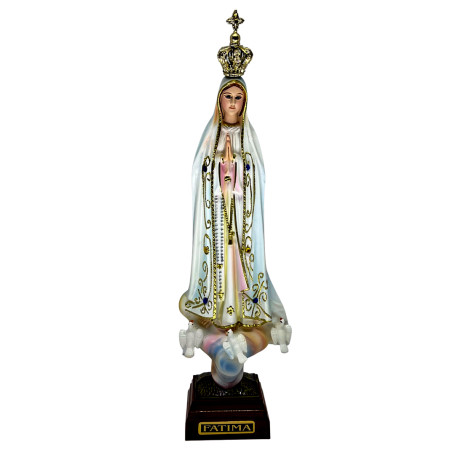 IMAGEM NOSSA SENHORA DE FÁTIMA PORTUGUESA - 29,5CM - PINTADA