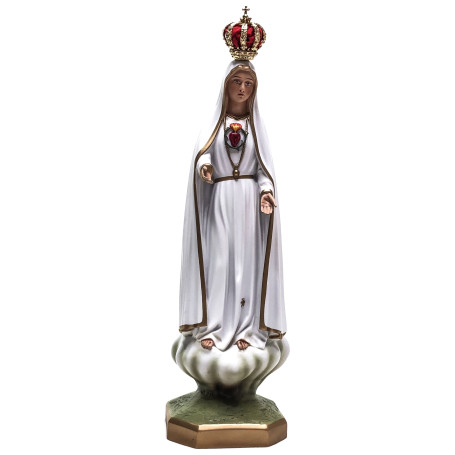 IMAGEM NOSSA SENHORA DE FÁTIMA COM CORAÇÃO EXPOSTO - 35CM