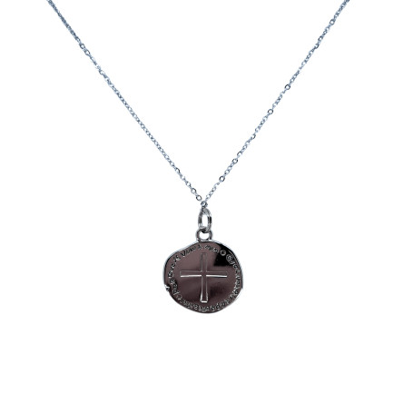 COLAR - MEDALHA DUAS CRUZES - 2,3CM