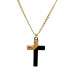 COLAR - CRUCIFIXO - PRETO COM DOURADO