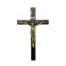 CRUCIFIXO DE METAL - PAREDE - PRATA VELHA - 24,5CM