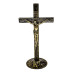 CRUCIFIXO DE METAL - MESA - OURO VELHO - 27CM