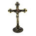 CRUCIFIXO COM MEDALHA DE SÃO BENTO - OURO VELHO - 25CM