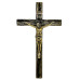 CRUCIFIXO DE METAL - PAREDE - OURO VELHO - 34CM