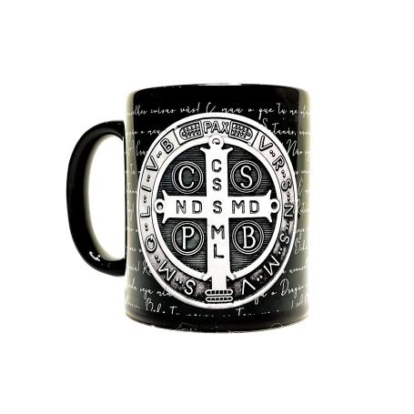 CANECA DE CERÂMICA - SÃO BENTO - PRETA E BRANCA