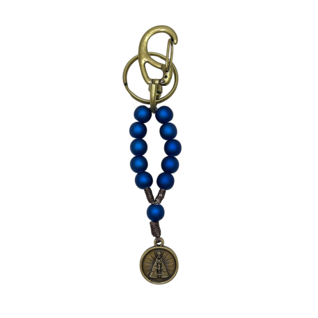 CHAVEIRO DEZENA METÁLICO - NOSSA SENHORA APARECIDA - AZUL