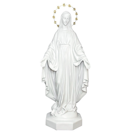 IMAGEM NOSSA SENHORA DAS GRAÇAS - MÁRMORE - 89CM - COROA DE ESTRELAS