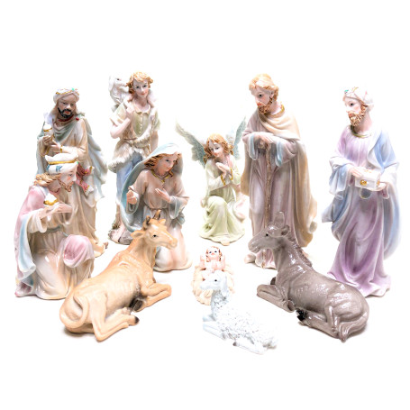 PRESÉPIO 11 PEÇAS - 19CM - IMITAÇÃO DE PORCELANA