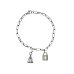 PULSEIRA DE AÇO COM MEDALHA PRATA VELHA - NOSSA SENHORA APARECIDA PULSEIRA DE AÇO COM MEDALHA PRATA VELHA - NOSSA SENHORA APARECIDA