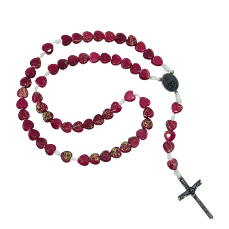 TERÇO CORAÇÃO - NOSSA SENHORA DE FÁTIMA - VERMELHO