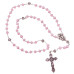 TERÇO DE CRISTAL - NOSSA SENHORA - CORAÇÃO - ROSA